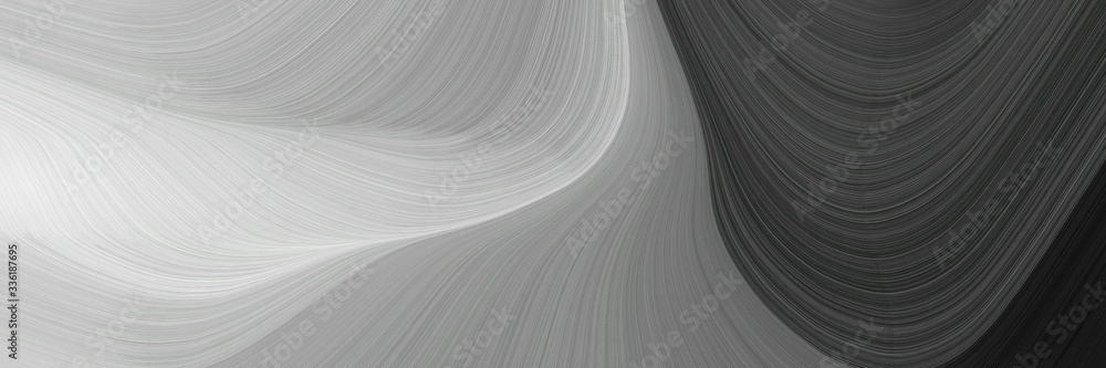 Poster elegant flowing designed horizontal banner with ash gray, very dark blue and dim gray colors. fluid 