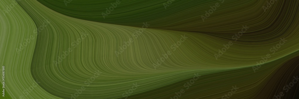 Poster elegant modern banner design with dark olive green, very dark green and olive drab colors. fluid cur