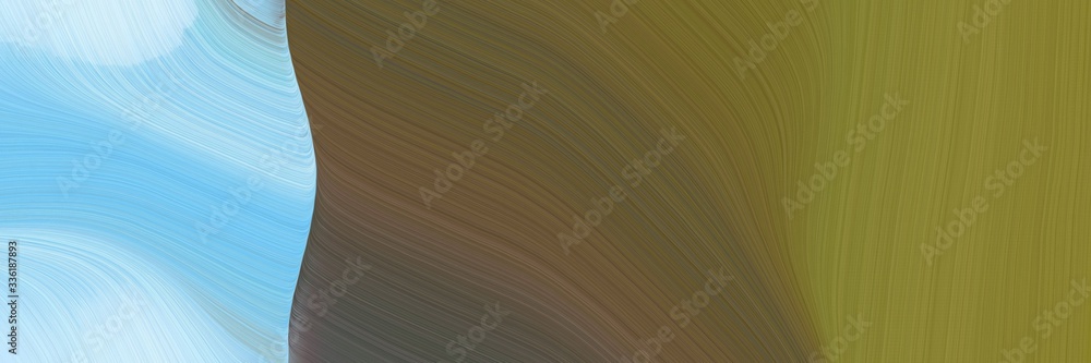 Poster elegant artistic horizontal header with dark olive green, baby blue and pastel brown colors. fluid c