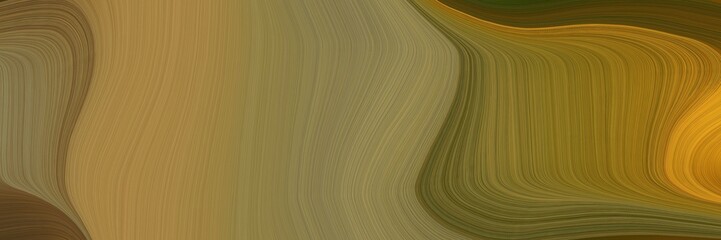 elegant moving header design with pastel brown, peru and very dark green colors. fluid curved flowing waves and curves