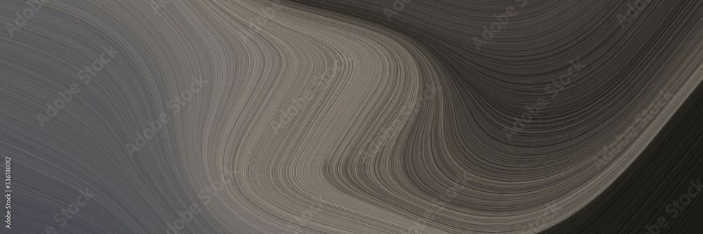 Aufkleber elegant decorative horizontal header with dim gray, gray gray and very dark green colors. fluid curved lines with dynamic flowing waves and curves