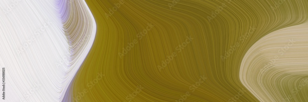 Poster elegant colorful designed horizontal banner with light gray, brown and dark khaki colors. fluid curved lines with dynamic flowing waves and curves