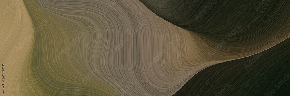 Poster elegant artistic designed horizontal header with pastel brown, very dark green and dark khaki colors
