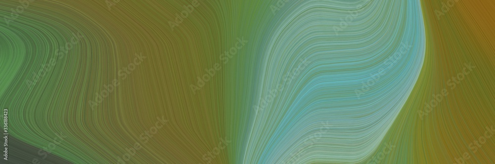 Poster elegant moving header with dark olive green, cadet blue and slate gray colors. fluid curved lines with dynamic flowing waves and curves