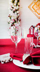 table setting in restaurant