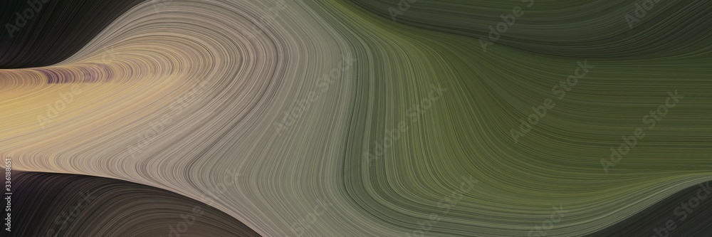 Poster elegant colorful designed horizontal header with dark olive green, rosy brown and gray gray colors. fluid curved lines with dynamic flowing waves and curves