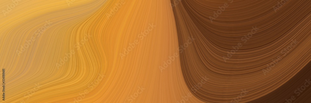 Aufkleber elegant moving banner with peru, chocolate and brown colors. fluid curved lines with dynamic flowing