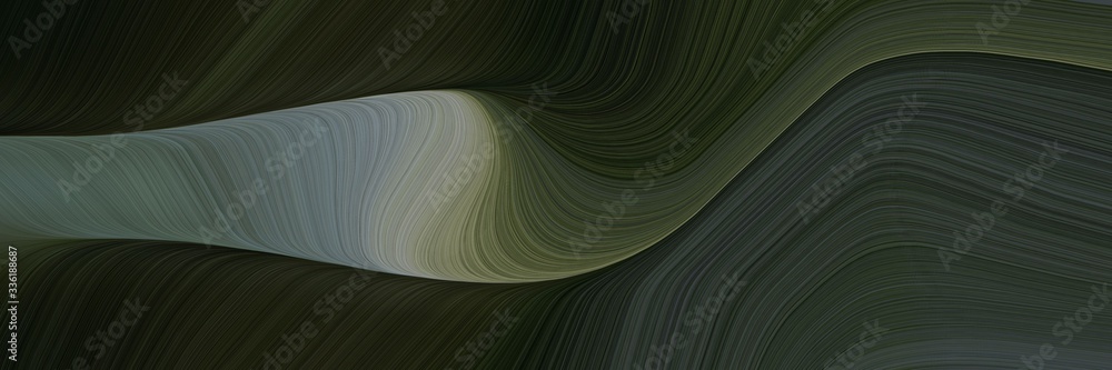 Poster elegant colorful header design with very dark green, gray gray and dark slate gray colors. fluid curved flowing waves and curves