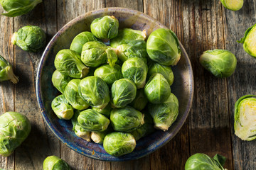 Raw Organic Green Brussel Sprouts