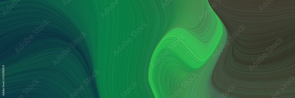 Poster elegant modern horizontal banner with dark slate gray, sea green and medium sea green colors. fluid 