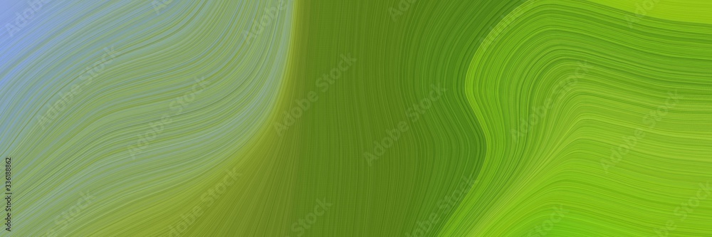 Poster elegant moving horizontal header with olive drab, dark gray and dark sea green colors. fluid curved lines with dynamic flowing waves and curves
