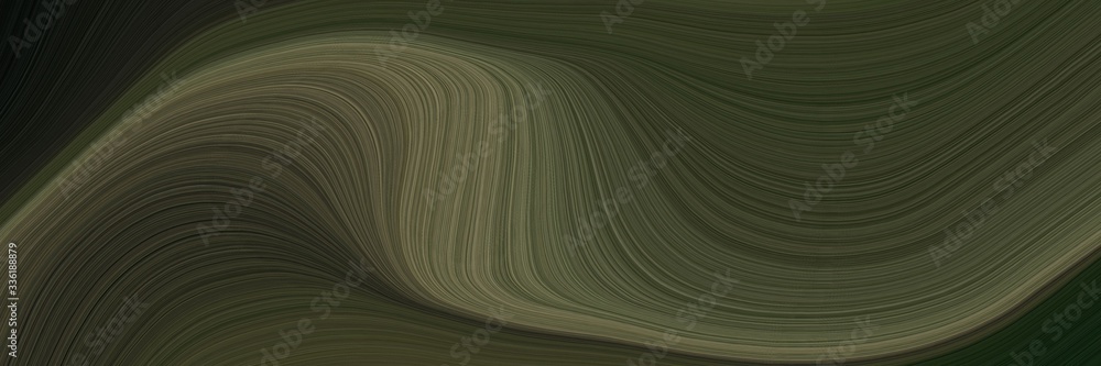 Poster elegant flowing horizontal header with dark slate gray, pastel brown and dark olive green colors. fl