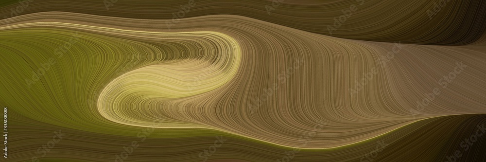 Poster elegant moving horizontal header with dark olive green, dark khaki and very dark green colors. fluid