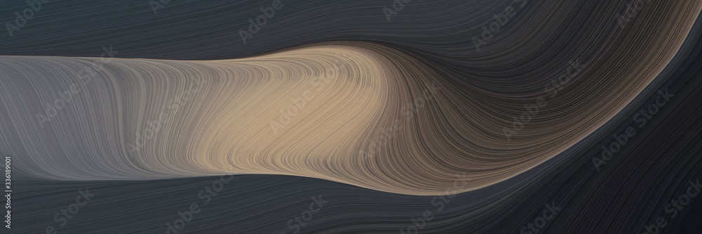 Poster elegant flowing designed horizontal header with very dark blue, rosy brown and dim gray colors. fluid curved lines with dynamic flowing waves and curves