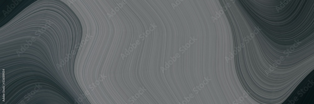 Poster elegant colorful designed horizontal header with dim gray, very dark blue and light slate gray colors. fluid curved flowing waves and curves