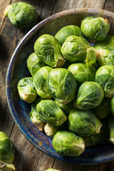 Raw Organic Green Brussel Sprouts