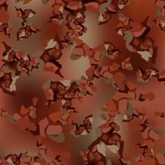 Desert camouflage of various shades of brown, red and grey colors
