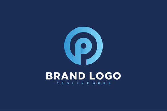 Circular Line Abstract Letter P Logo. Usable for Business and Technology Logos. Flat Vector Logo Design Template Element.