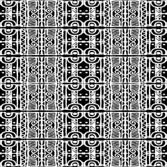 Fototapeta premium Linear Black and White Ethnic Seamless Pattern