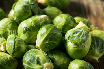 Raw Organic Green Brussel Sprouts