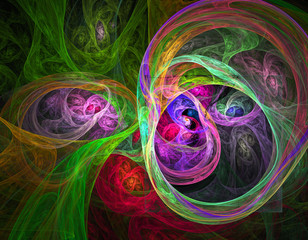 Fototapeta na wymiar colored fractal on black