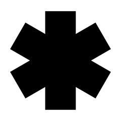 Hospital cross symbol, Medical health icon isolated on white background. Emergency design