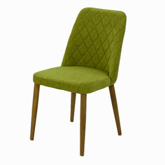 green chair with soft upholstery on a white background