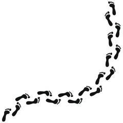 Barefoot prints isolated on white background. Human steps. Footprints. Vector