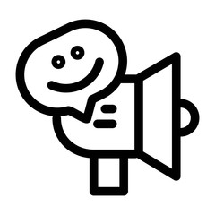 Megaphone with chat bubble icon. Loudspeaker sign. Advertisement, promotion, marketing symbol.