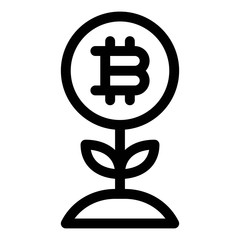 Money tree icon in line style. Investment growth sign for perfect web and mobile illustration.