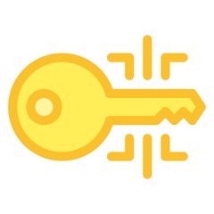 Digital key icon. Cryptocurrency private key sign.