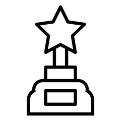 Trophy icon in line style. Winner's cup, championship award sign. Achievement illustration.