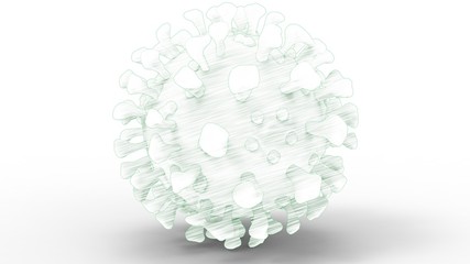 3d illustration of the corona virus cell