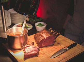 Live Cooking Beef Catering Event