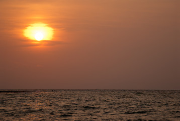 The setting sun in Phuket