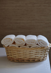 new clean towels in a clean basket
