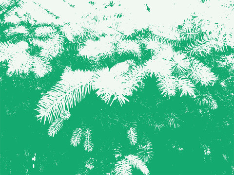 Pine tree needless pattern background. Spiky grunge overlay texture.