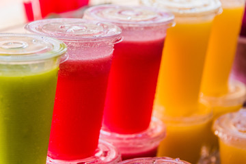 Fresh fruit juice for sale on the street