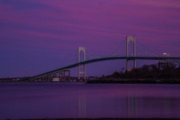 Sunset over Newport Bridge