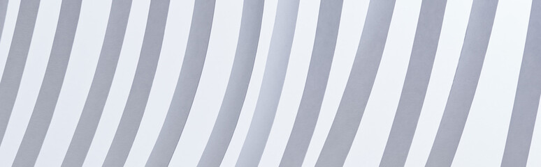 close up view of paper stripes isolated on white, panoramic shot