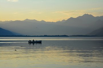 Coucher de soleil Lac Majeur Ascona Suisse