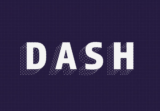 Dotted Outline 3D Text Effect Mockup