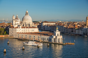 Fototapeta na wymiar Basilica di Santa Maria della Salute on Venice Canal, Italy