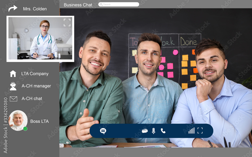 Canvas Prints Interface of software used by people for video chatting