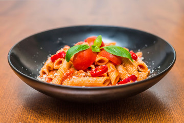 Rigatoni a la matriciana cherry tomato