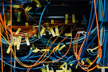 Close up of network server