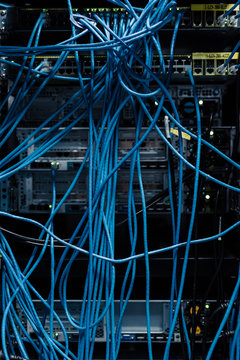 Close up of network server