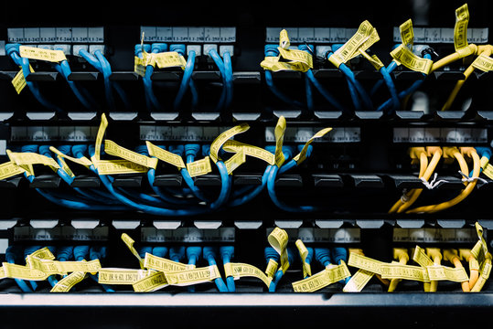 Close up of network server