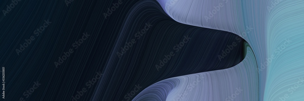 Poster elegant surreal horizontal header with very dark blue, light slate gray and dark slate blue colors. 