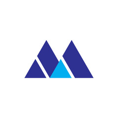 M or AA letter mountain logo design vector